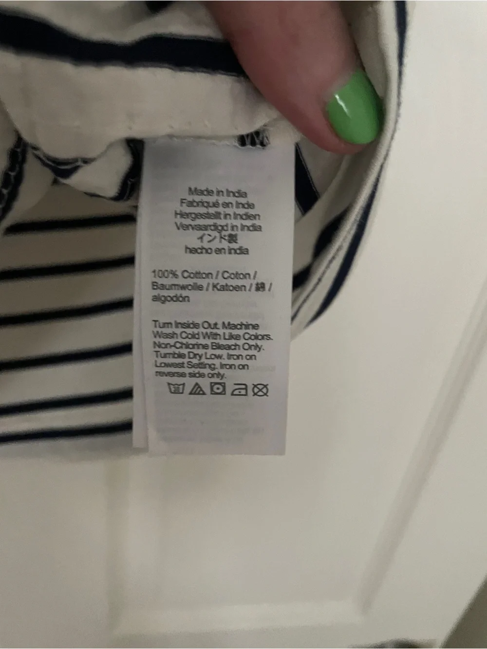 🪩 J. Crew White Tee with Navy Stripes and Silver Sequins 🪩 - Picture 4 of 5